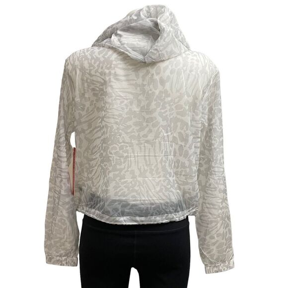 GOOD AMERICAN
Icy Leopard Print Lightweight Windbreaker Jacket size 2 medium NWT - Picture 6 of 10